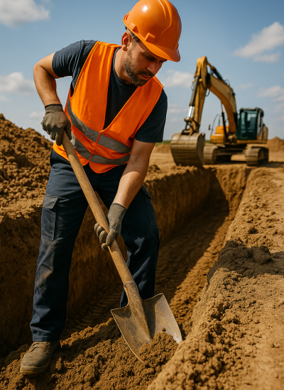 Stavba_ Práce na výkopu